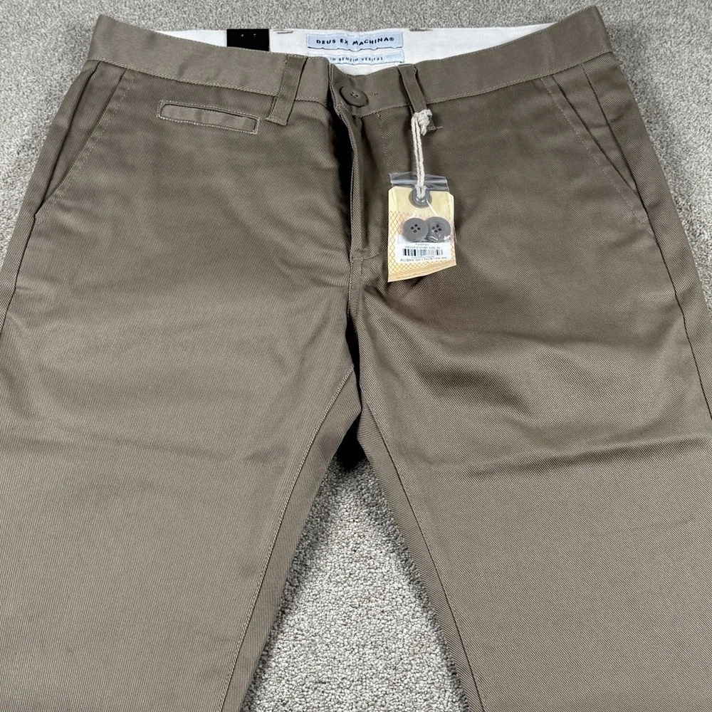 Deus Ex Machina Ford Pant 29x32 Tan Washed Sand Brown Slim Fit Chino